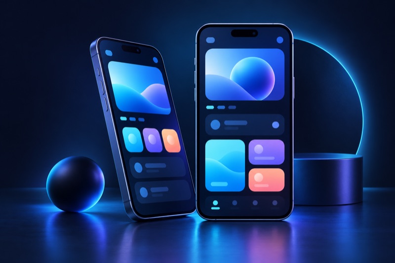 Mobile application interface illustration